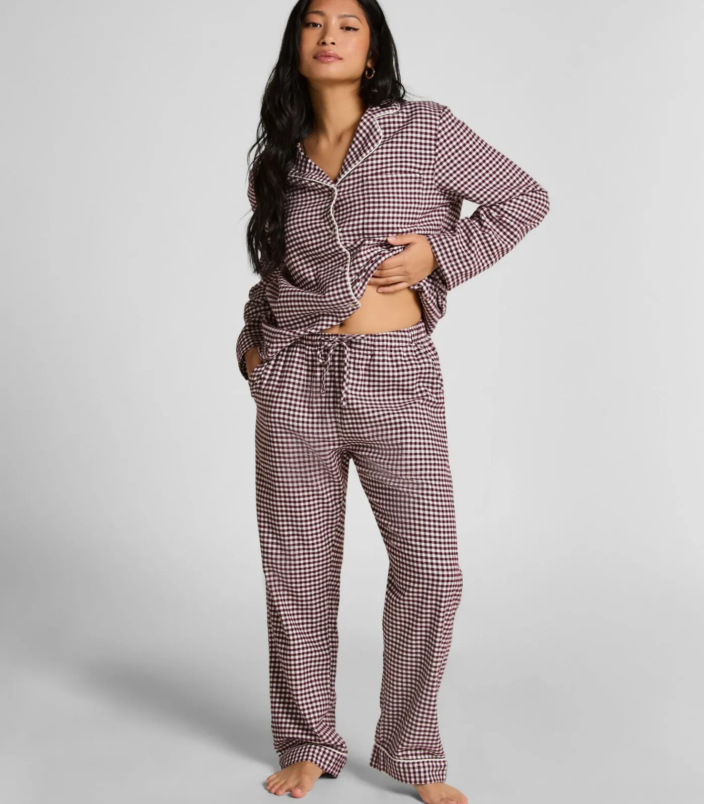 Hunkemöller Pyjamabroek Flannel purple Outlet