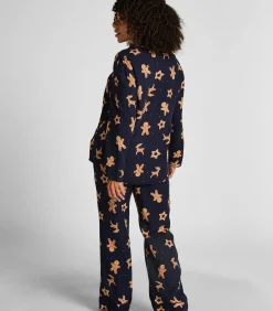 Hunkemöller Pyjamaset Gingerbread blue Outlet