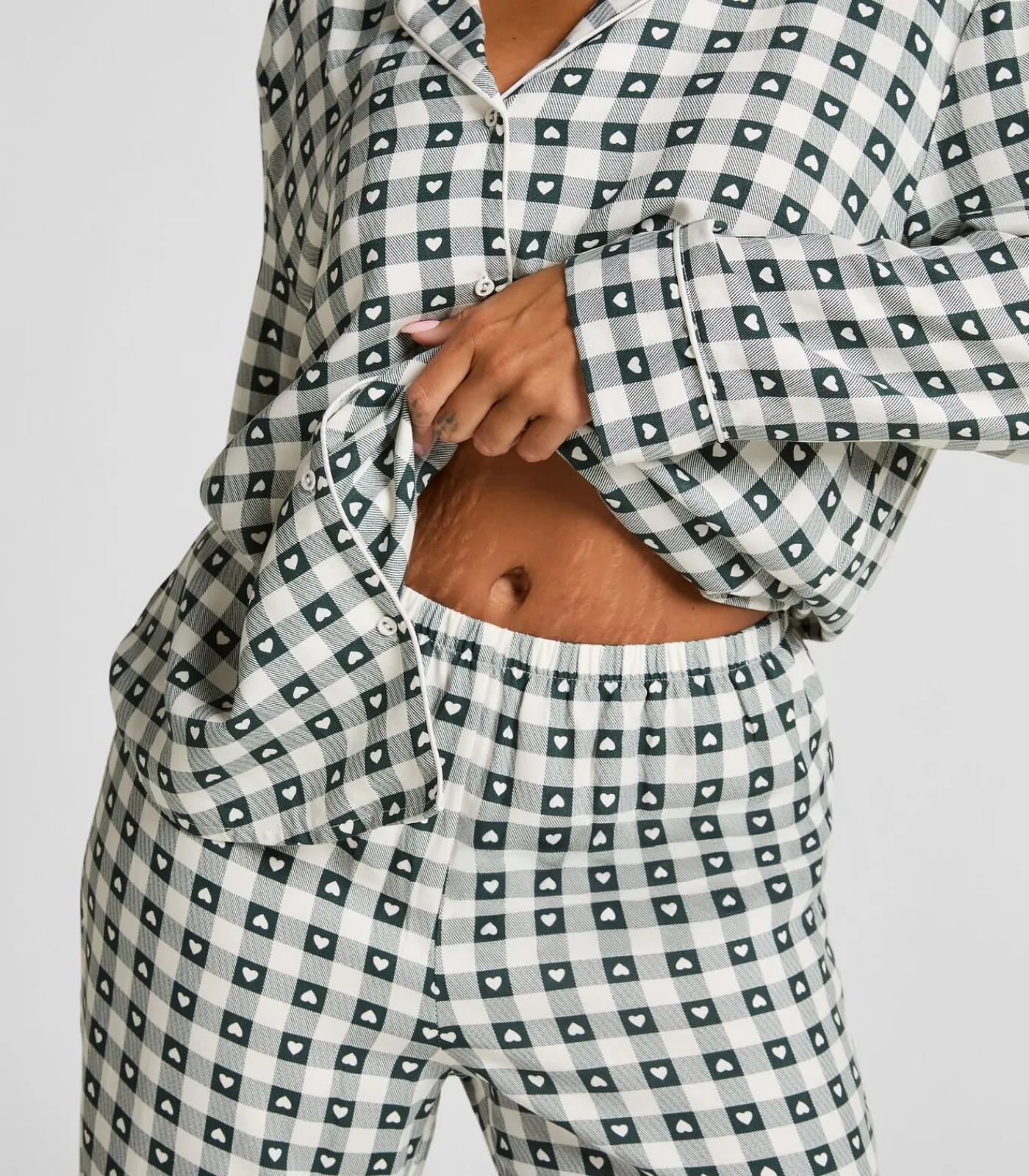 Hunkemöller Pyjamaset van keperstof green Online