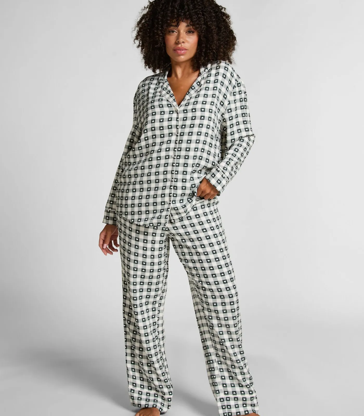 Hunkemöller Pyjamaset van keperstof green Online