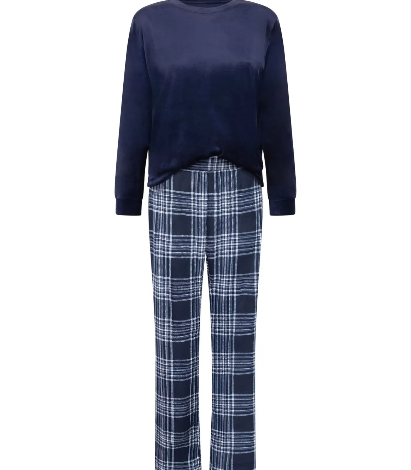Hunkemöller Pyjamaset Velours blue Best