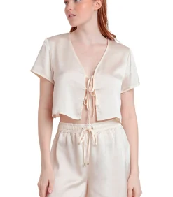 ADMAS Pyjamashort satijnen hemdje Sweet Luxe white Discount