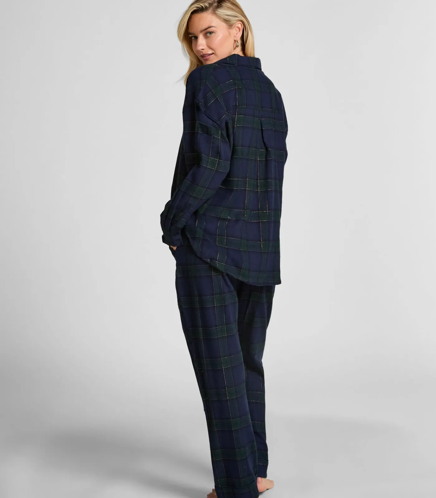 Hunkemöller Pyjamatop Flannel blue Sale