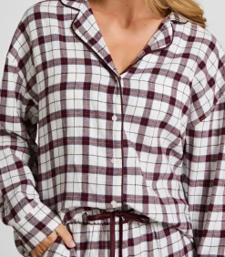 Hunkemöller Pyjamatop lange mouwen Twill white Clearance