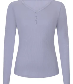 Hunkemöller Pyjamatop met lange mouwen Henley purple New