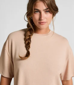 Hunkemöller Pyjamatop van geborstelde jersey beige New