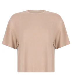 Hunkemöller Pyjamatop van geborstelde jersey beige New