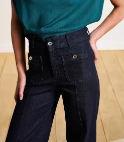La Fée Maraboutée Rechte jeans met wijde pijpen van biologisch katoen darkBlue Sale