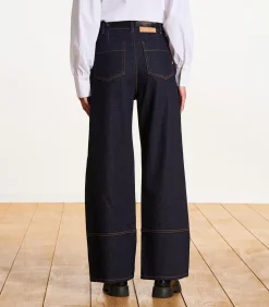 La Fée Maraboutée Rechte jeans van biologisch katoen in raw denim darkBlue Hot