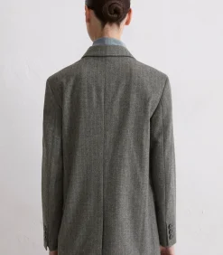 Marc O'Polo Rechte krijtstreep blazer darkGrey Hot