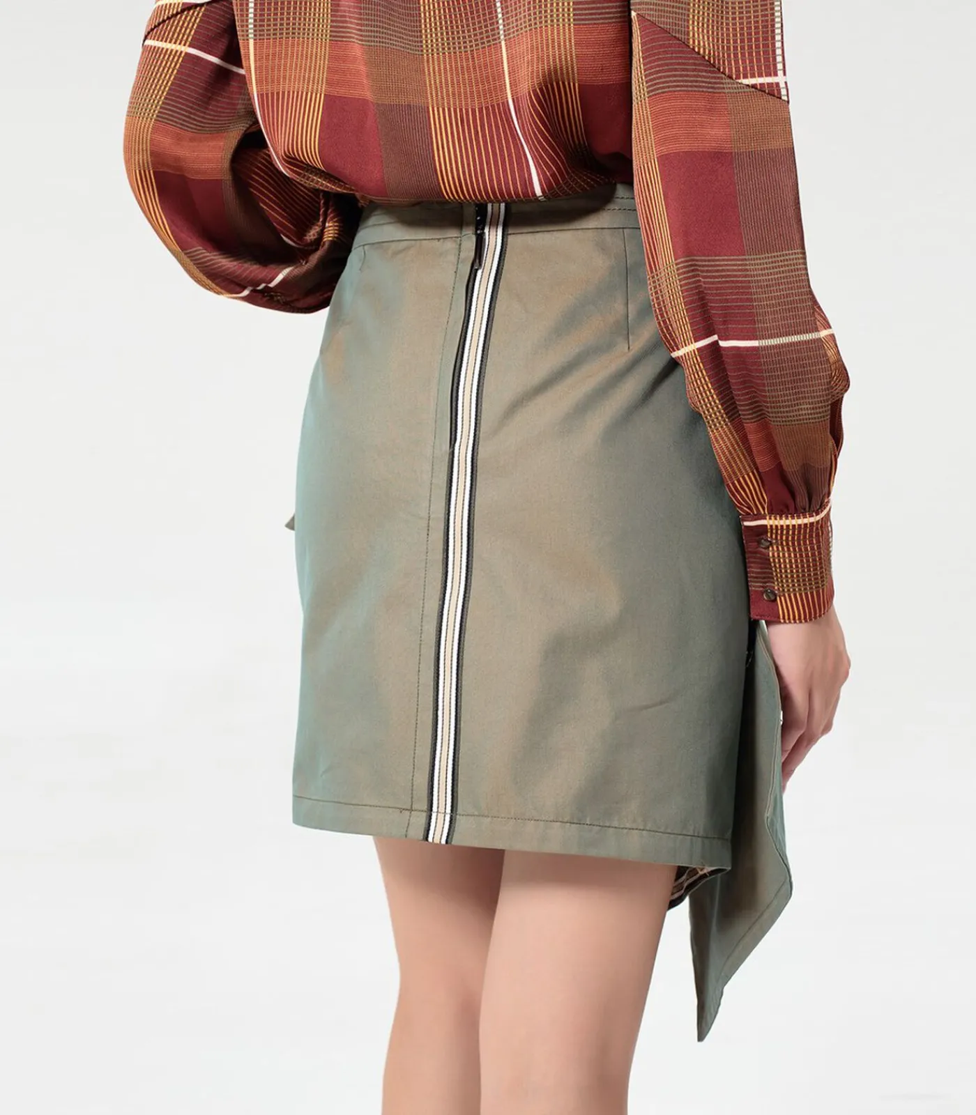 Smart & Joy Rechte rok met afneembaar voorpand oliveGreen Sale