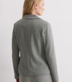 Marc O'Polo Regular blazer van krijtstreepjersey antraciteGrey Clearance