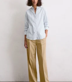 Marc O'Polo Regular gestreepte blouse met opstaande kraag darkBlue Clearance