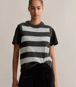 Marc O’Polo DENIM Regular gestreepte trui antraciteGrey Clearance