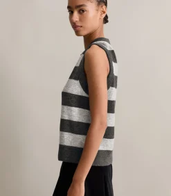Marc O’Polo DENIM Regular gestreepte trui antraciteGrey Clearance