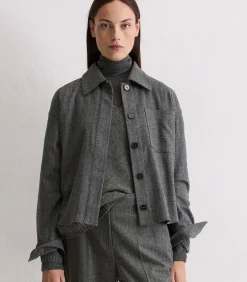 Marc O'Polo Regular krijtstreepjasje darkGrey