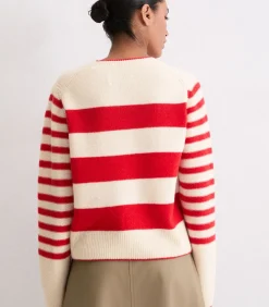 Marc O'Polo Regular streepjestrui beige Discount