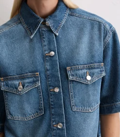 Marc O'Polo Relaxed denim overhemd blue New