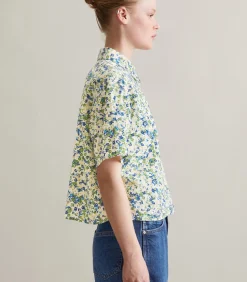 Marc O’Polo DENIM Relaxte blouse met korte mouwen en print blueJeans Sale