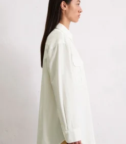 Marc O'Polo Relaxte blouse van fijn ribfluweel white Sale