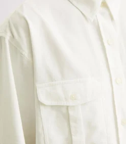 Marc O'Polo Relaxte blouse van fijn ribfluweel white Sale
