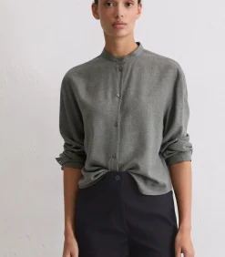 Marc O'Polo Relaxte cropped blouse antraciteGrey Hot
