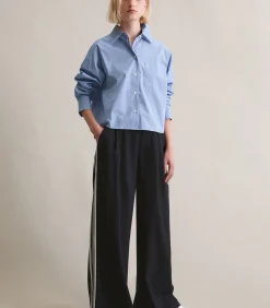 Marc O’Polo DENIM Relaxte cropped geruite blouse blue Outlet