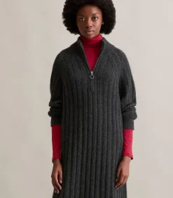 Marc O’Polo DENIM Relaxte gebreide jurk darkGrey Discount
