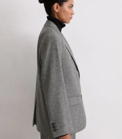 Marc O'Polo Relaxte tweed blazer darkGrey
