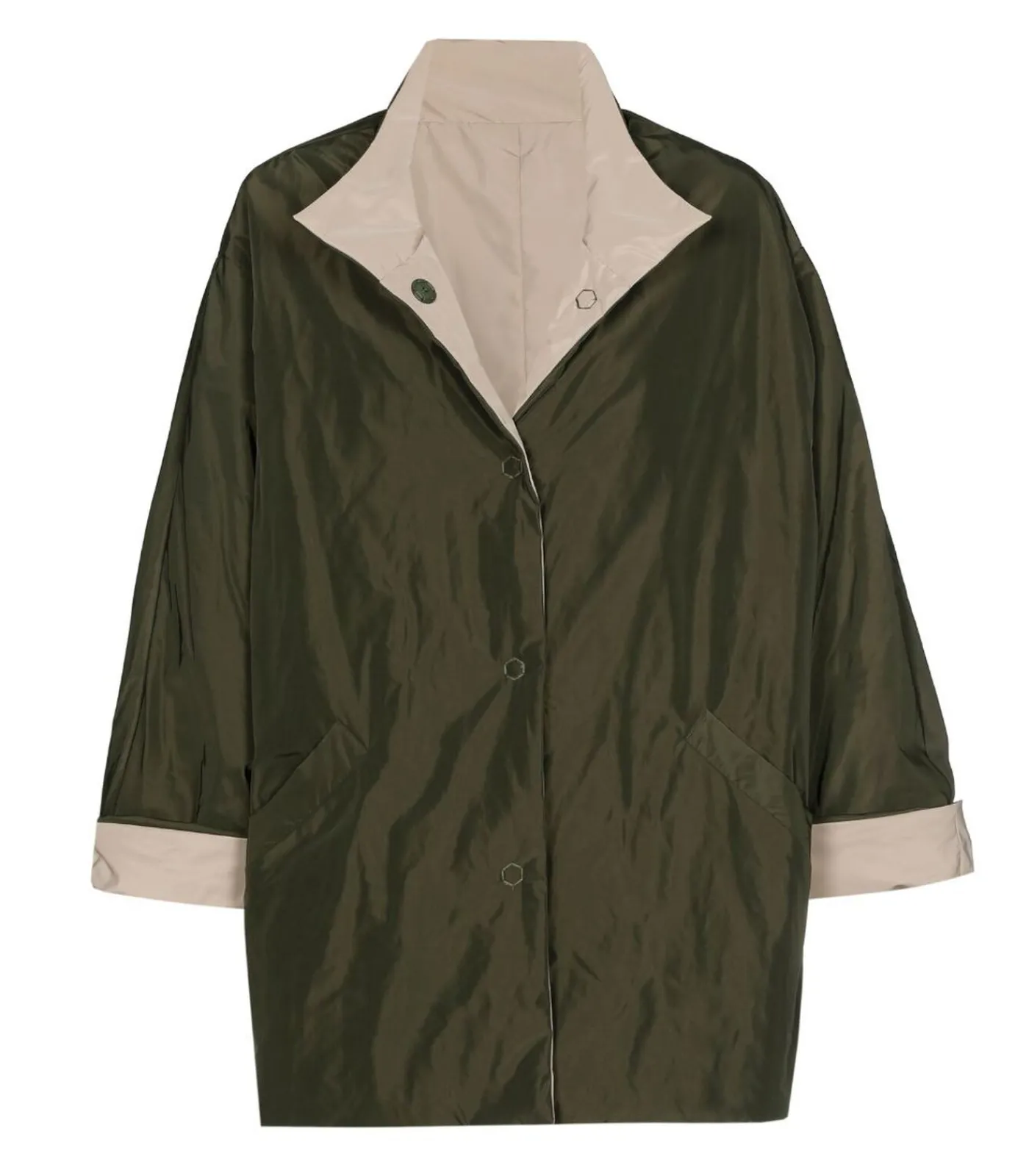 Marie Méro Reversible jasje in khaki en beige oliveGreen Online