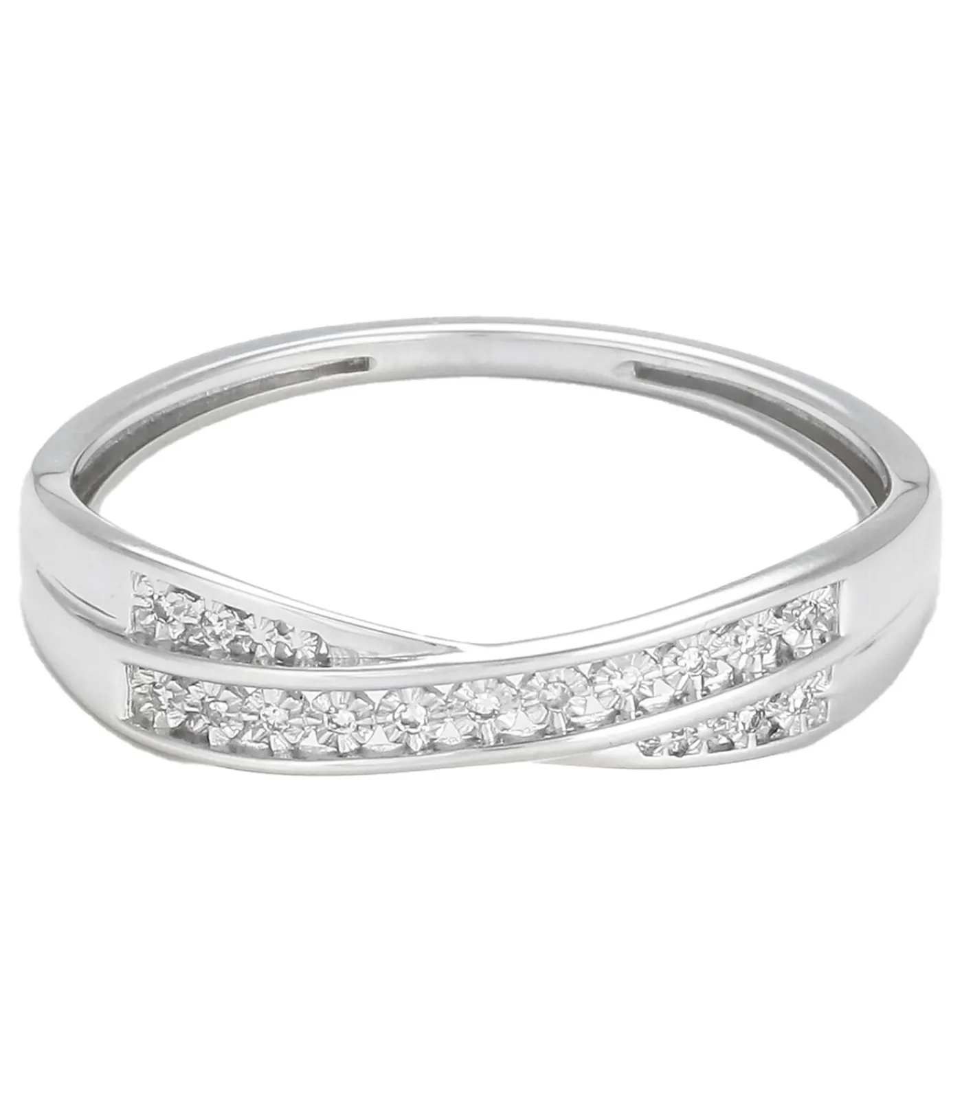 MES BIJOUX Ring "Croce" Goud en Diamanten silver Clearance