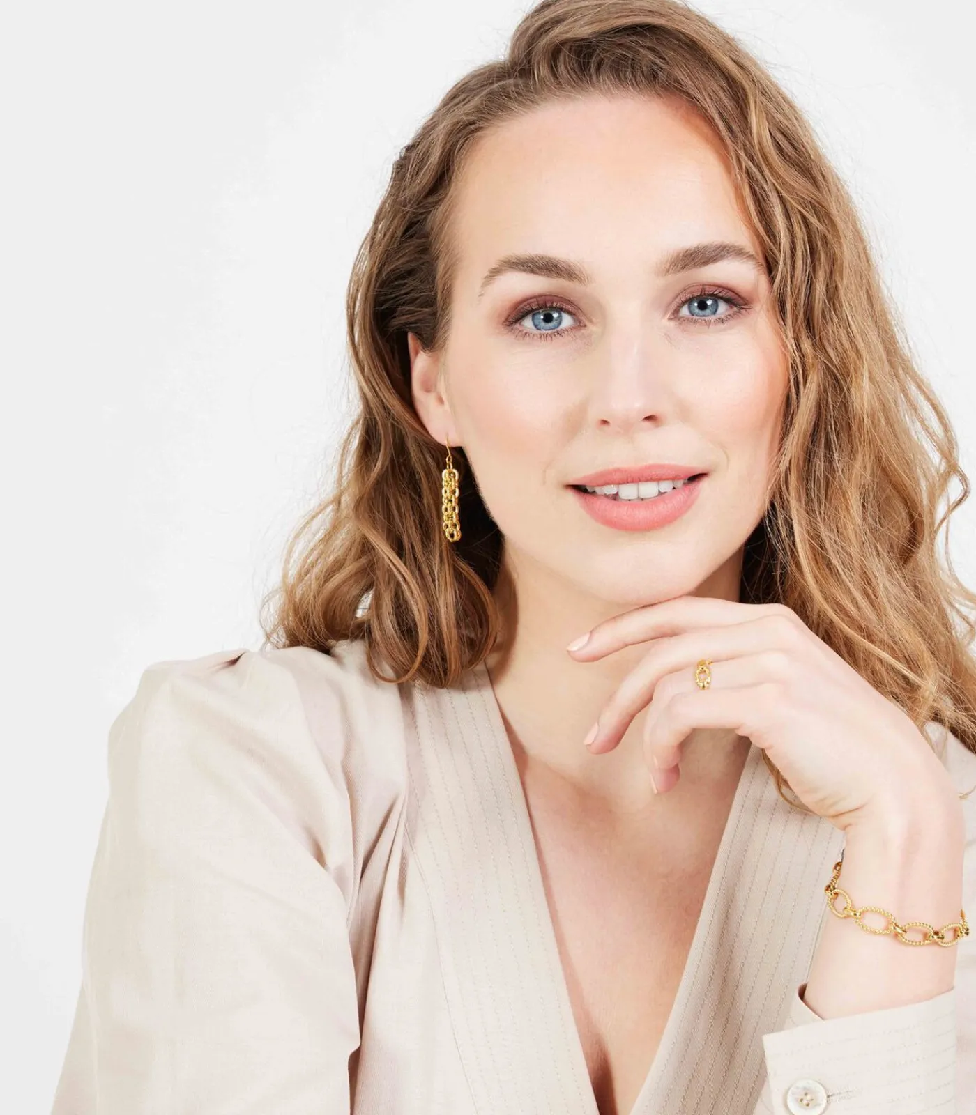 Lucardi Ring 'Iva' Staal gold Outlet
