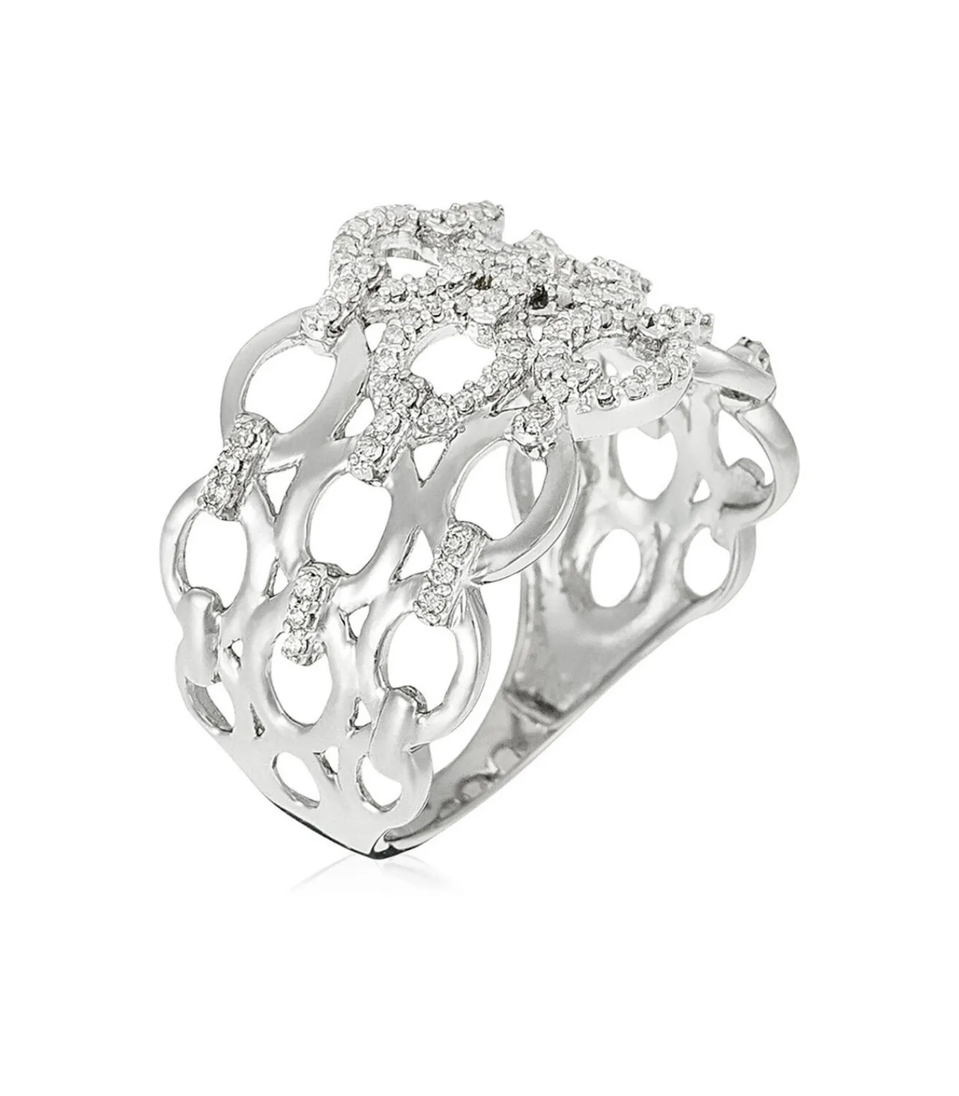 MES BIJOUX Ring 'Nouons nos liens' witgoud en diamanten silver Online