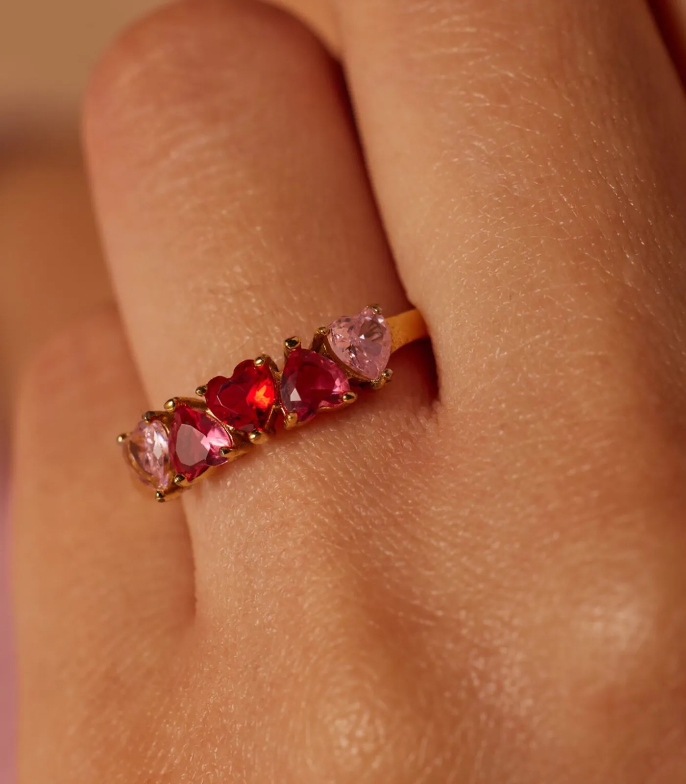Lucardi Ring Staal - Goudkleurig pink Sale