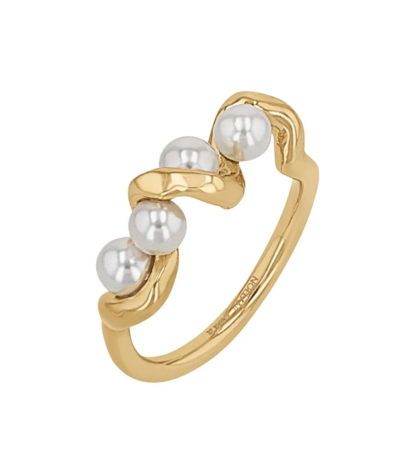 NOELANI Ring voor dames, roestvrij staal, schelp middenkraal white