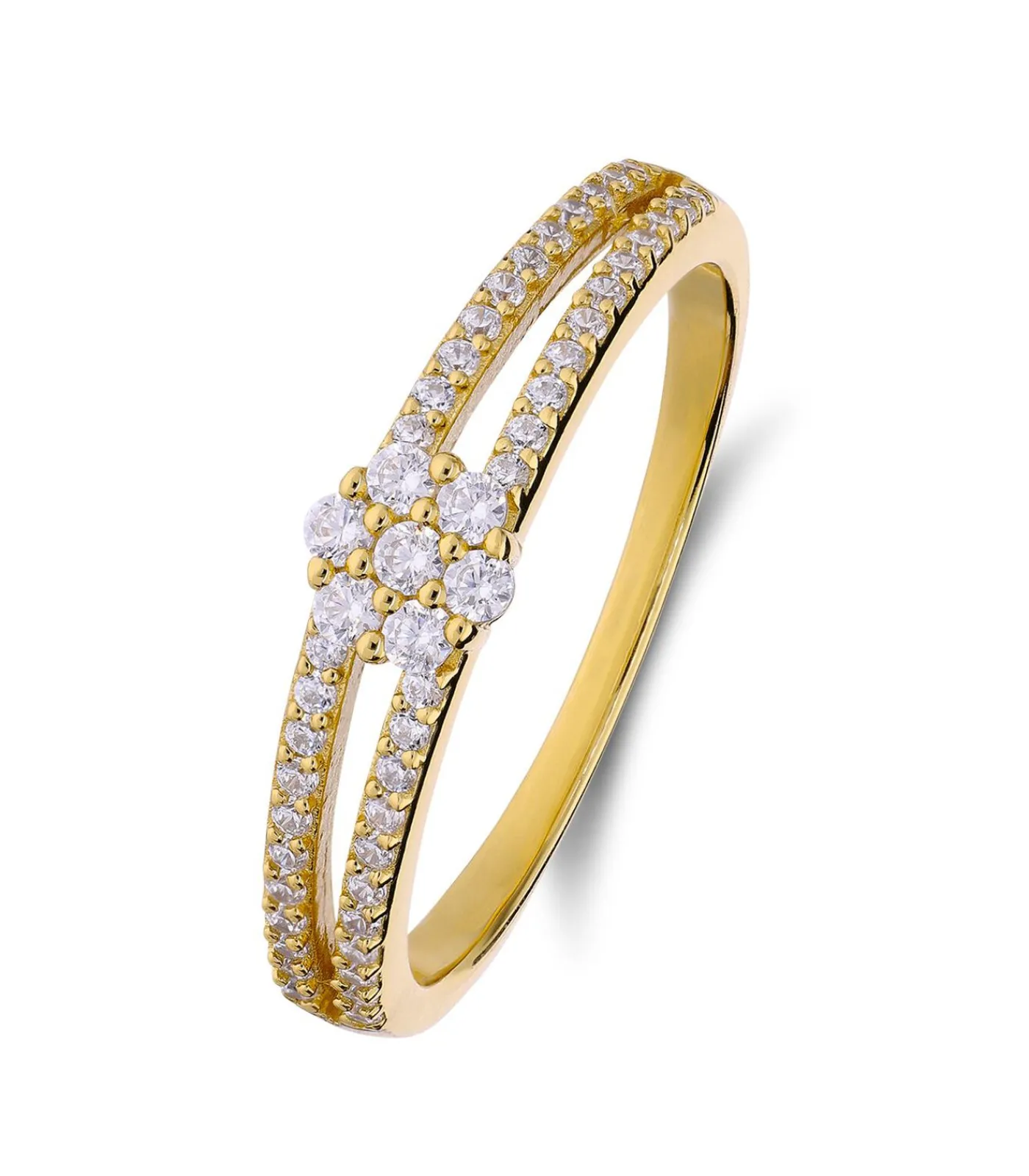 Lucardi Ring Zilver - Goudkleurig gold Outlet