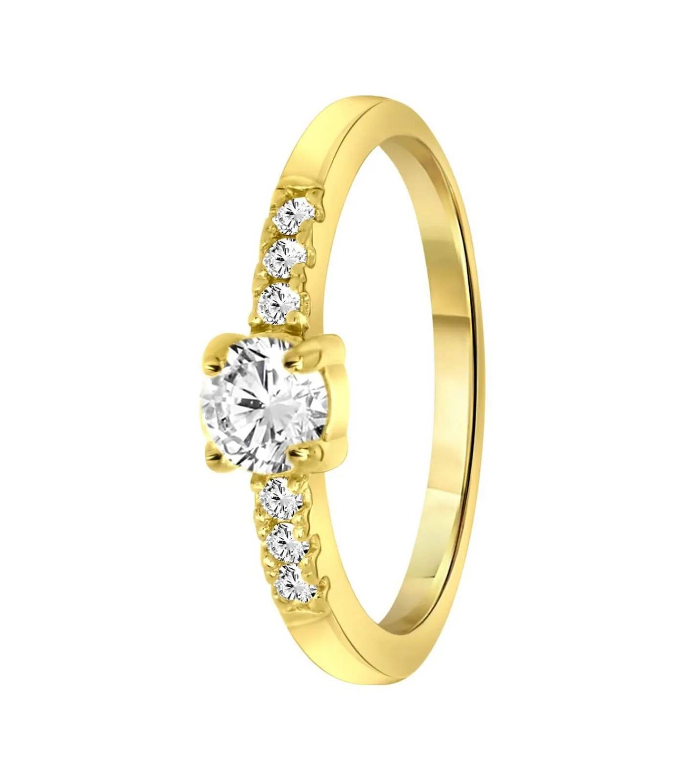 Lucardi Ring Zilver - goudkleurig gold Hot