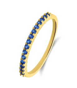 Lucardi Ring Zilver - Goudkleurig blue New