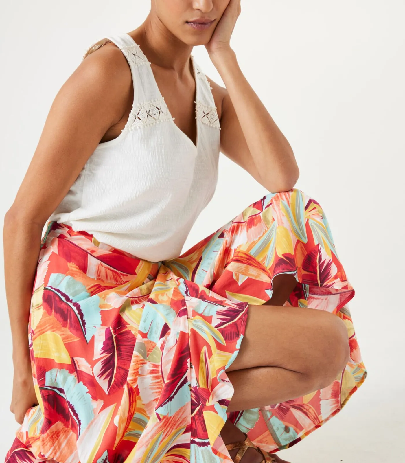 Garcia Rok met print orange Hot