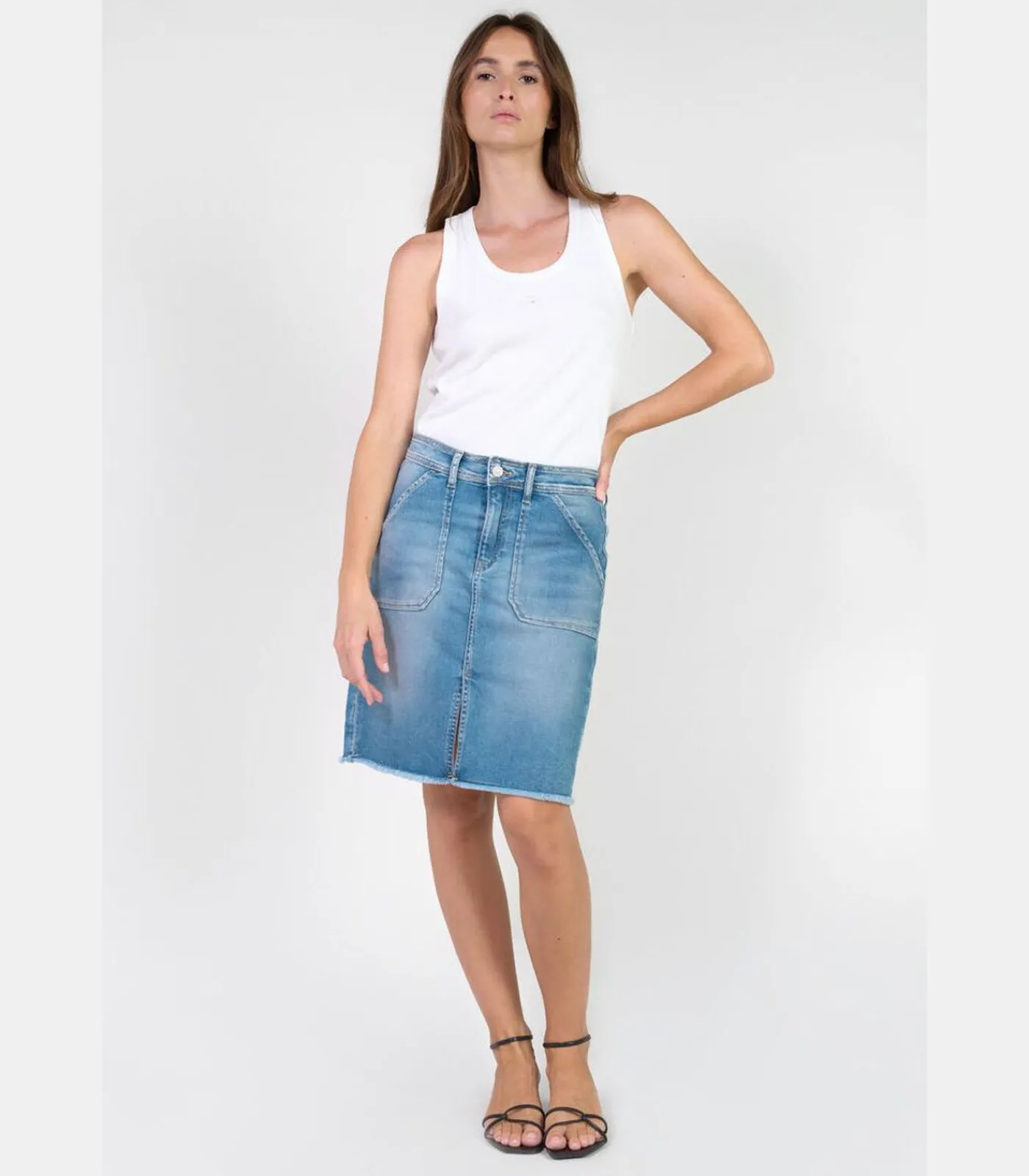 Le Temps des Cerises Rok recht van jeans LEDISI blue Clearance