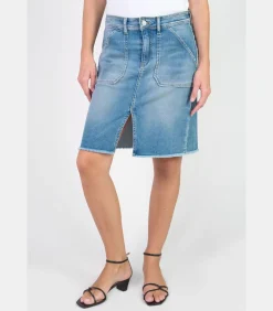 Le Temps des Cerises Rok recht van jeans LEDISI blue Clearance