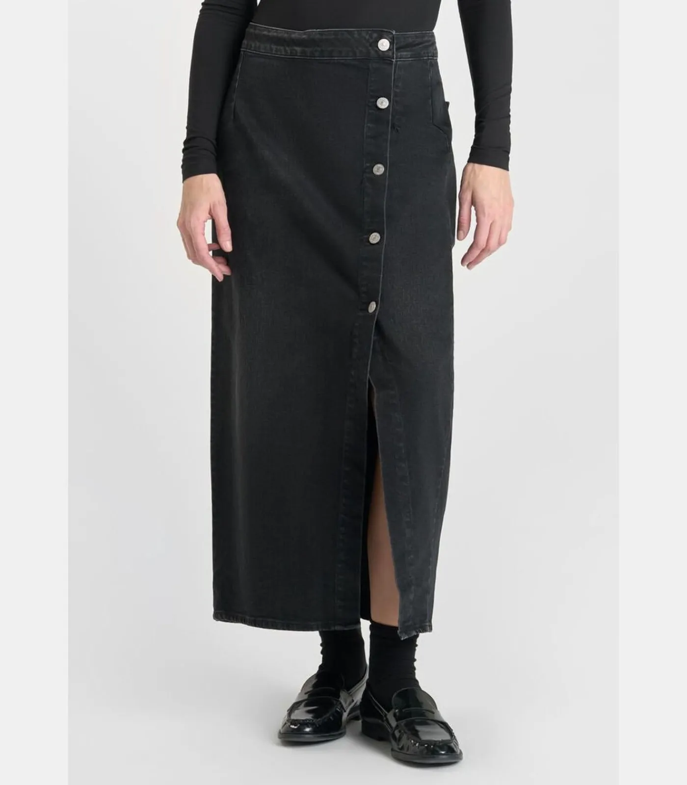 Le Temps des Cerises Rok recht van jeans RAPHI black New