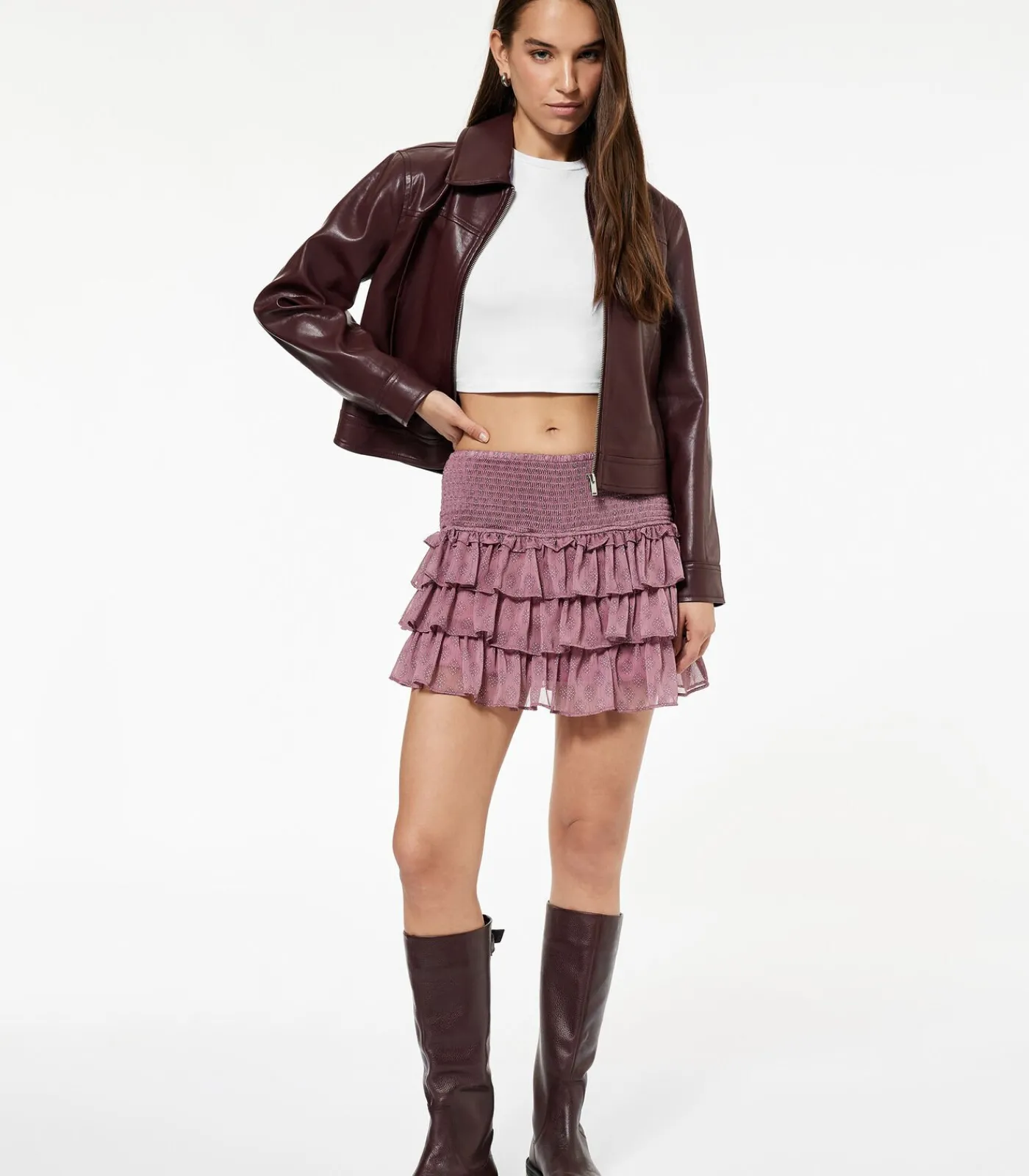 Koton Rokshort Met Volants En Guipure Detail lilac Discount
