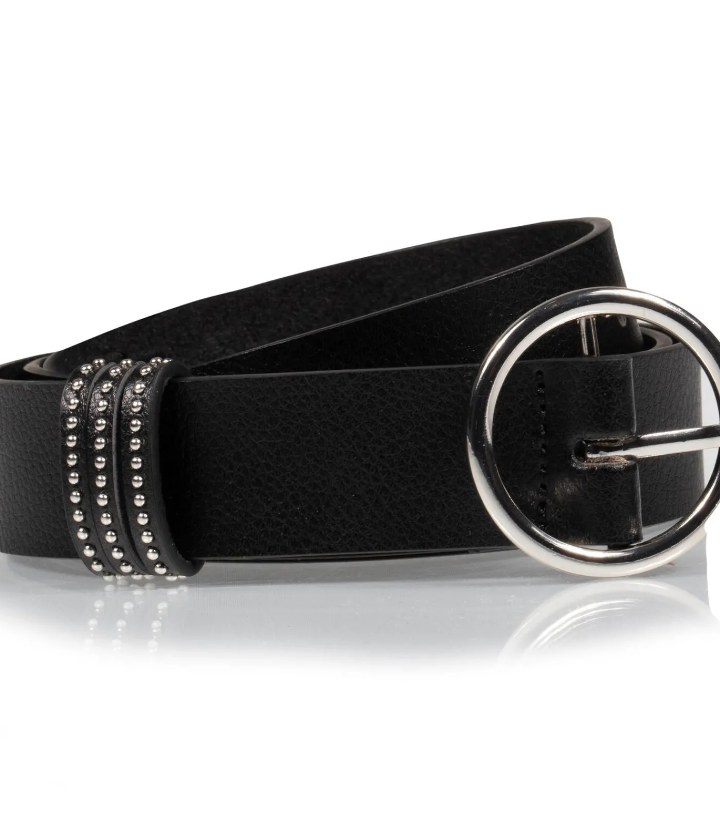 ISOTONER Ronde, generfde damesriem Zwart black Outlet