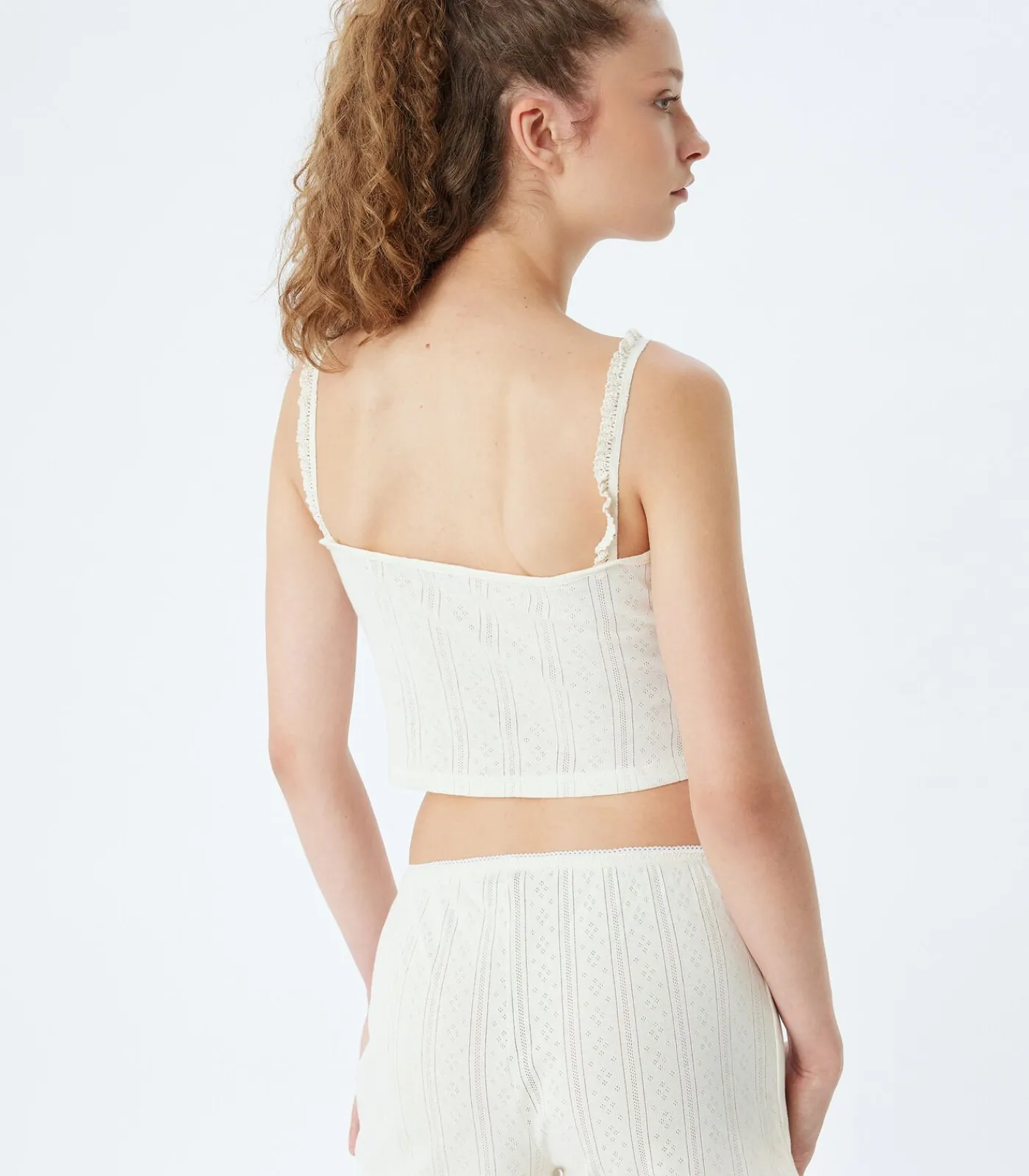 Koton Ronde kraag Mouwloos Tanktop offWhite