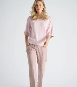 Marie Méro Roze broek met rechte pijpen en elastiek in de taille pink Online