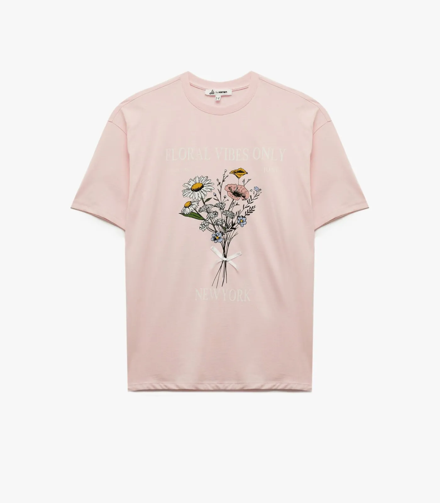 Koton Roze T-shirt Korte Mouwen Bloemenprint pink Discount