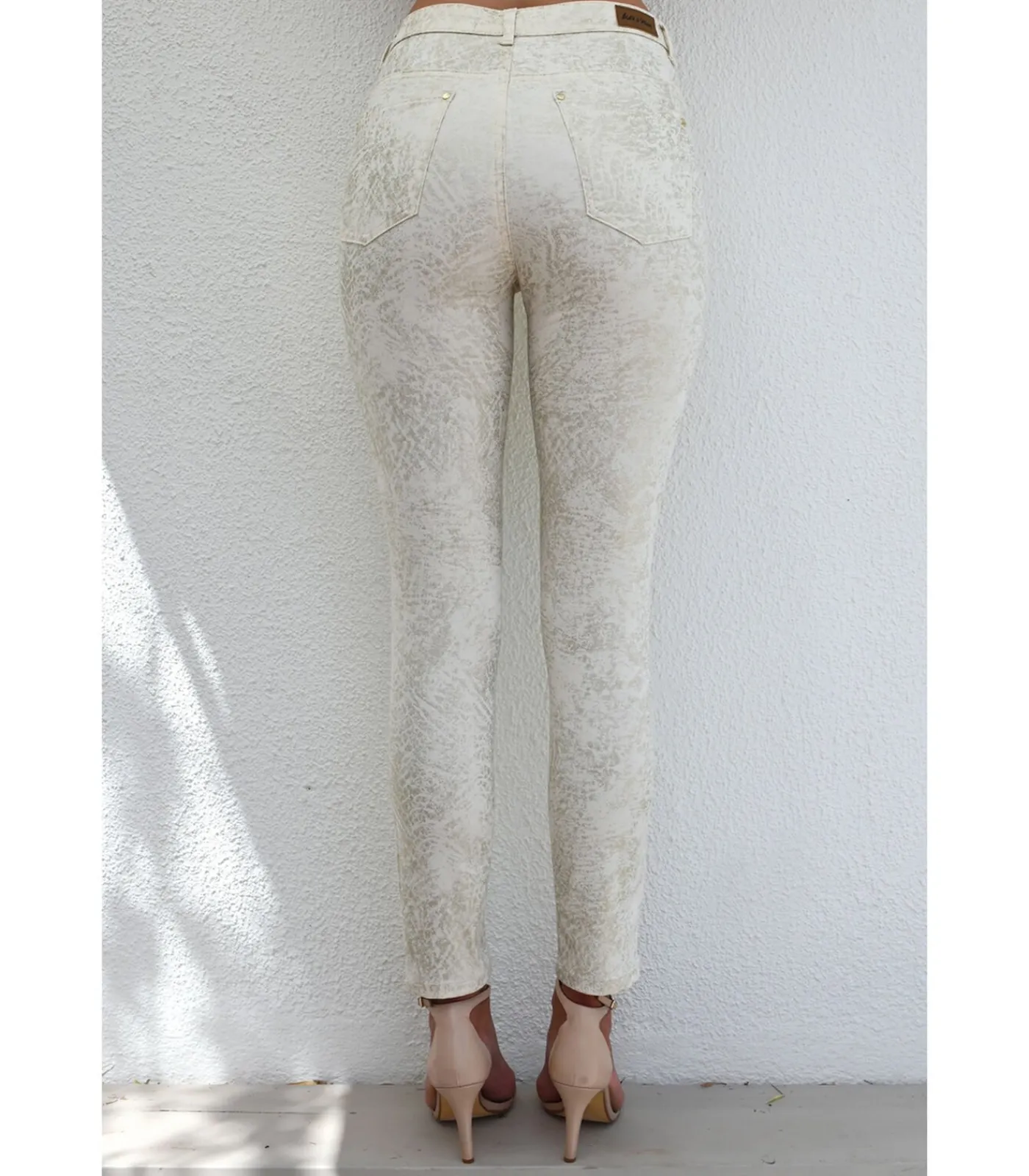 BLEU D'AZUR SANDY - SPRANKELENDE ZAND BROEK beige
