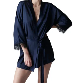SIMONE PERELE Satin Secrets - kimono / badjas darkBlue Sale