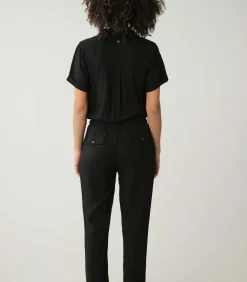 Deeluxe SAVANE - Damesjumpsuit met korte mouwen black Best